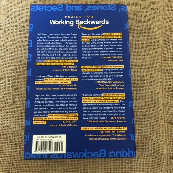 “Working Backwards Insights, Stories, and Secrets from Inside Amazon” book - Picture 7 of 7